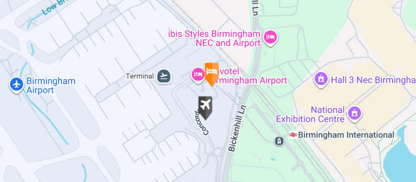 Ibis, Birmingham Airport map