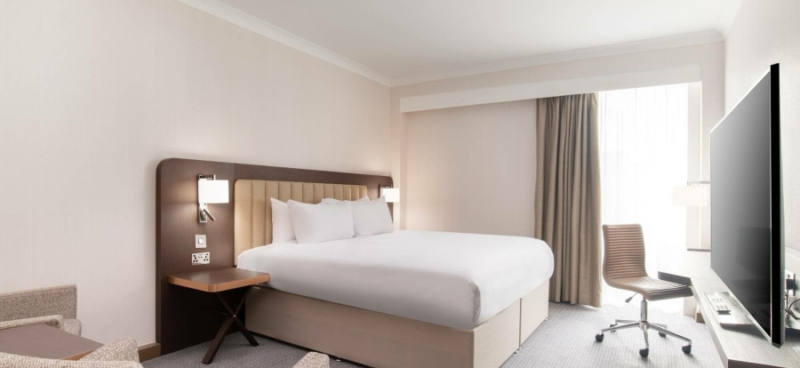 Hilton London Gatwick Airport King Deluxe Bedroom 1