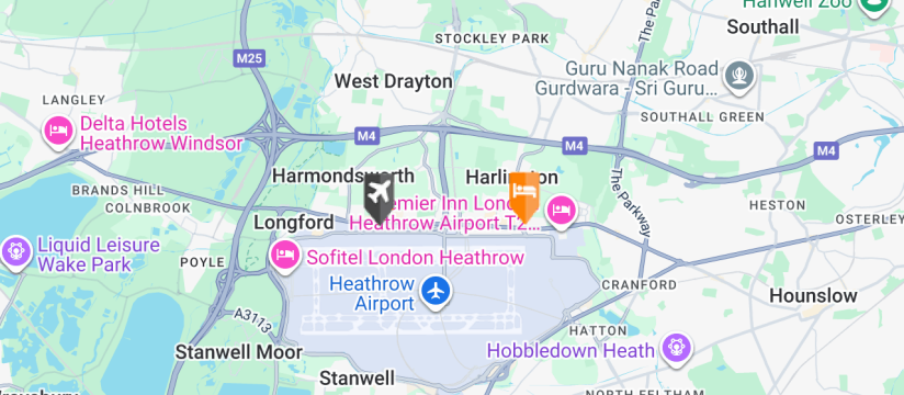 Best Western London Heathrow Ariel , Heathrow Airport map