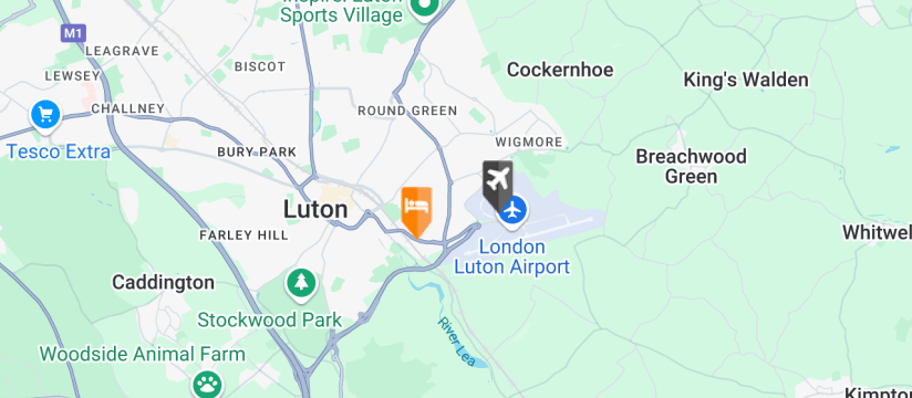 Hampton By Hilton Luton Airport, Luton Airport map