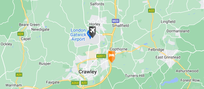 Holiday Inn Gatwick - Worth, Gatwick Airport map