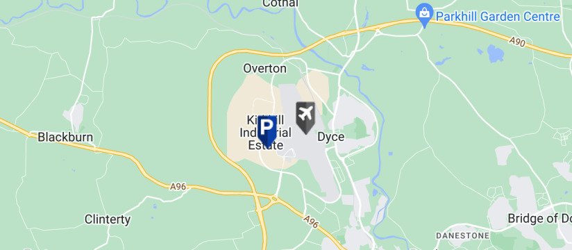 Aberdeen Long Stay Parking, Aberdeen Airport map