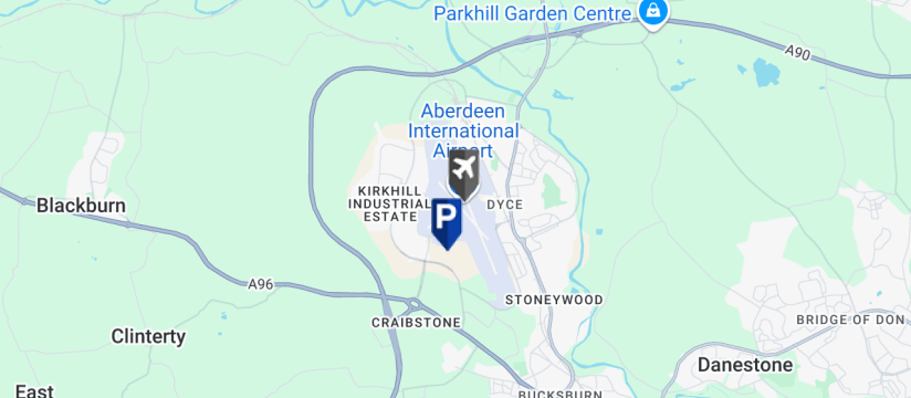 Airparks Express Parking, Aberdeen Airport map