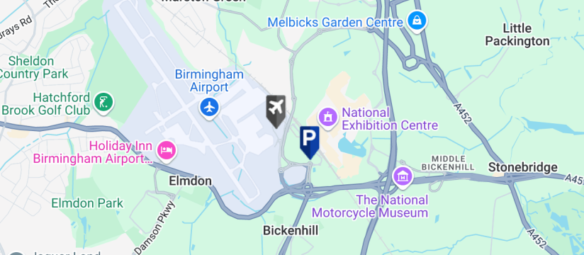 APH Express Parking, Birmingham Airport map