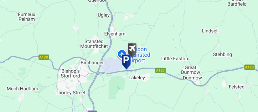 APH Park and Ride, Stansted Airport map