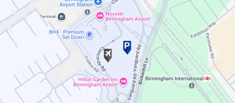 Birmingham Airport Car Park 1 Parking, Birmingham Airport map
