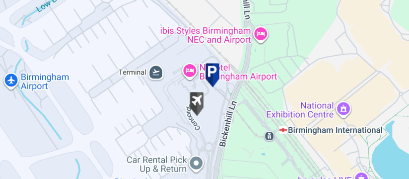 Birmingham Airport Valet Parking, Birmingham Airport map