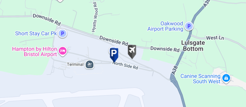Bristol Airport Mid Stay Parking, Bristol Airport map