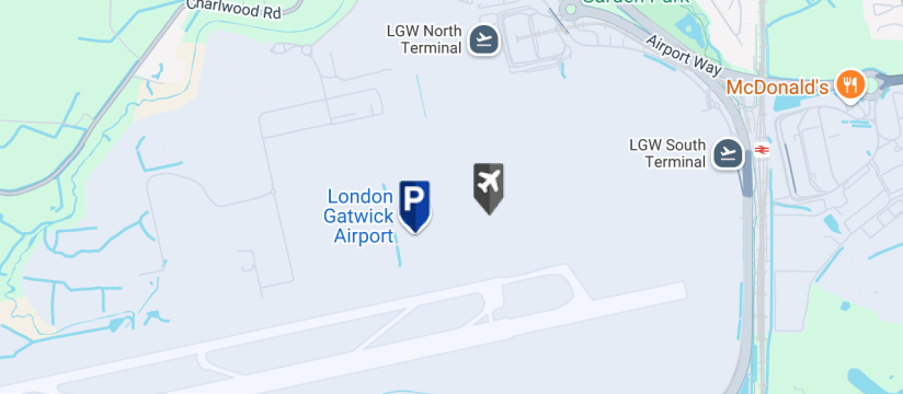 Bubble Park & Deliver, Gatwick Airport map