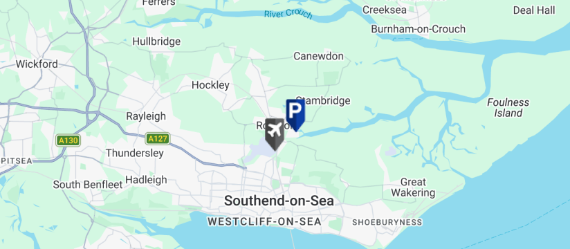 Diamond Park & Ride With EV, Southend Airport map