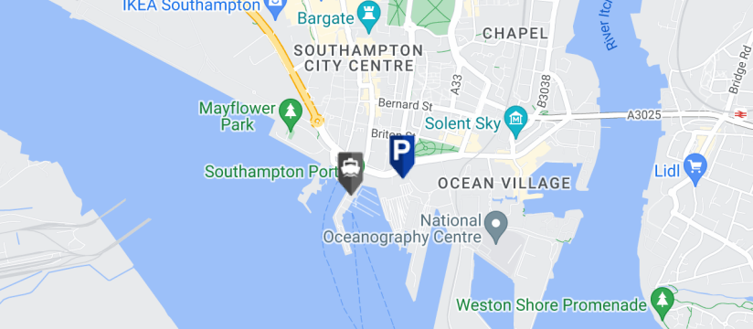 Triangle Car Park & Transfer, Southampton Port map